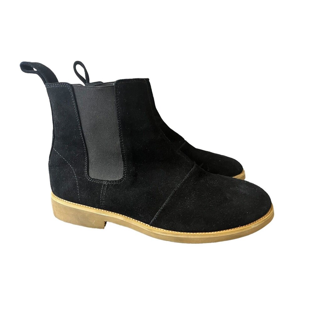 Foundation Footwear M-Sz 10  black slip on Chelsea Boot Suede  031024